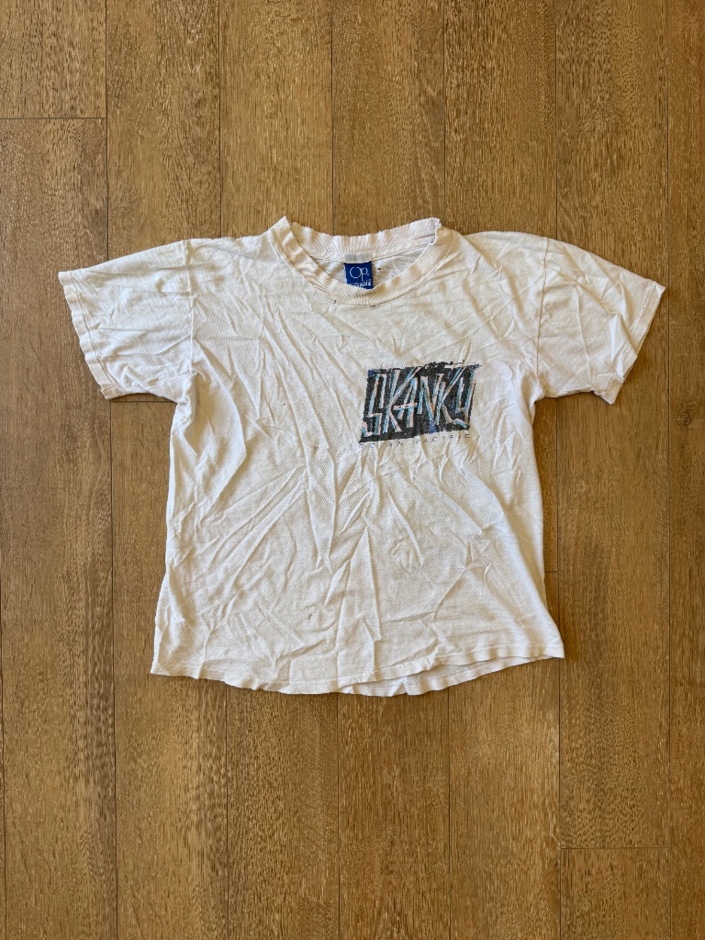 Vintage Ocean Pacific OP Skanki Surf T Shirt Distressed 90s Graphic Tee